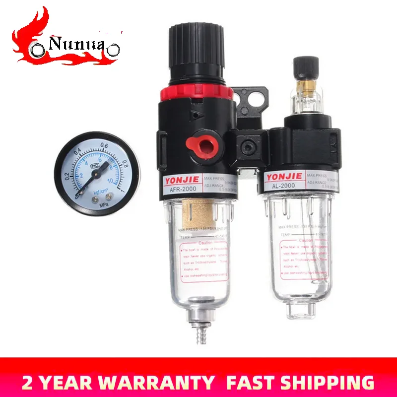 Air Compressor Filter Element Regulator Pressure Gauge Oil-water Separator Filter 1.0MPa G1 / 4'' Regulator Trap