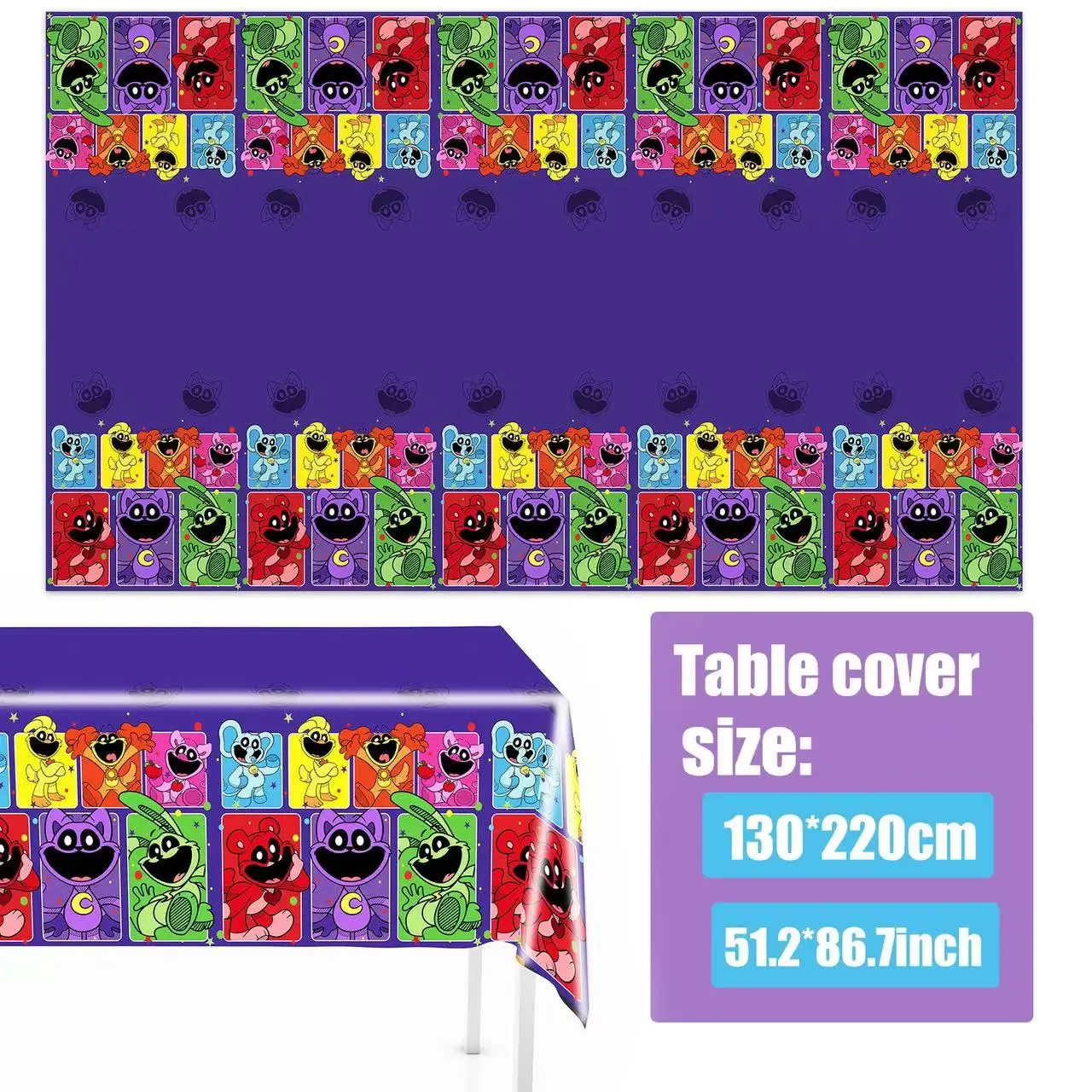 Birthday Party Supplies Smiling Critters Disposable Dinnerware Tablecloth Cake Topper Balloon for Kids Baby Shower