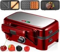 Sandwich Maker, 3 in 1 Waffle Maker with Removable Plates, 1200W Panini Press with Interchangeable Non-Stick Plates, Ind 1
