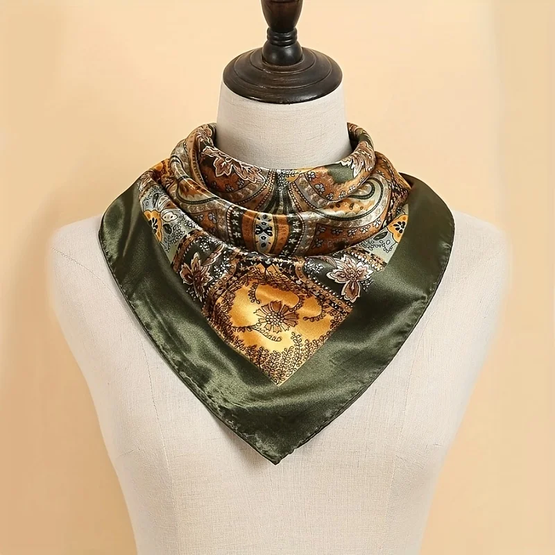 Versatile, fashionable, personalized, retro print, large cashew nut square scarf, wrapped vest, multiple wearing options, gauze, 2