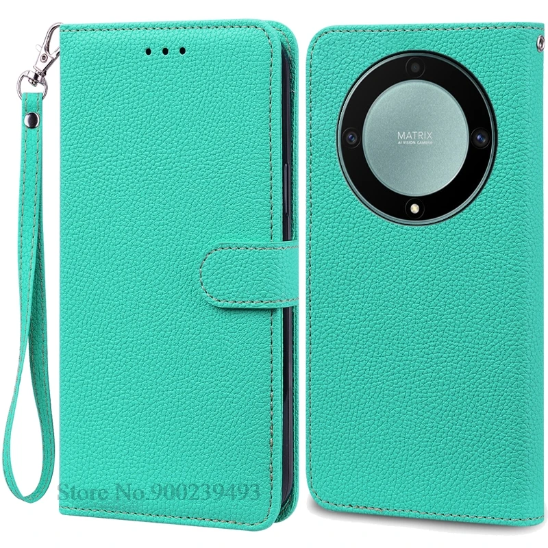 Luxury Leather Flip Wallet Cover for Honor X9A 5G - Premium Silicone Protection