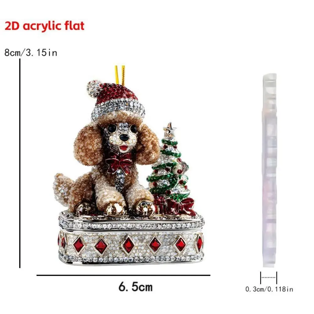 Acrylic Pet-Themed Christmas Tree Hanging Ornament - Festive 2D Design