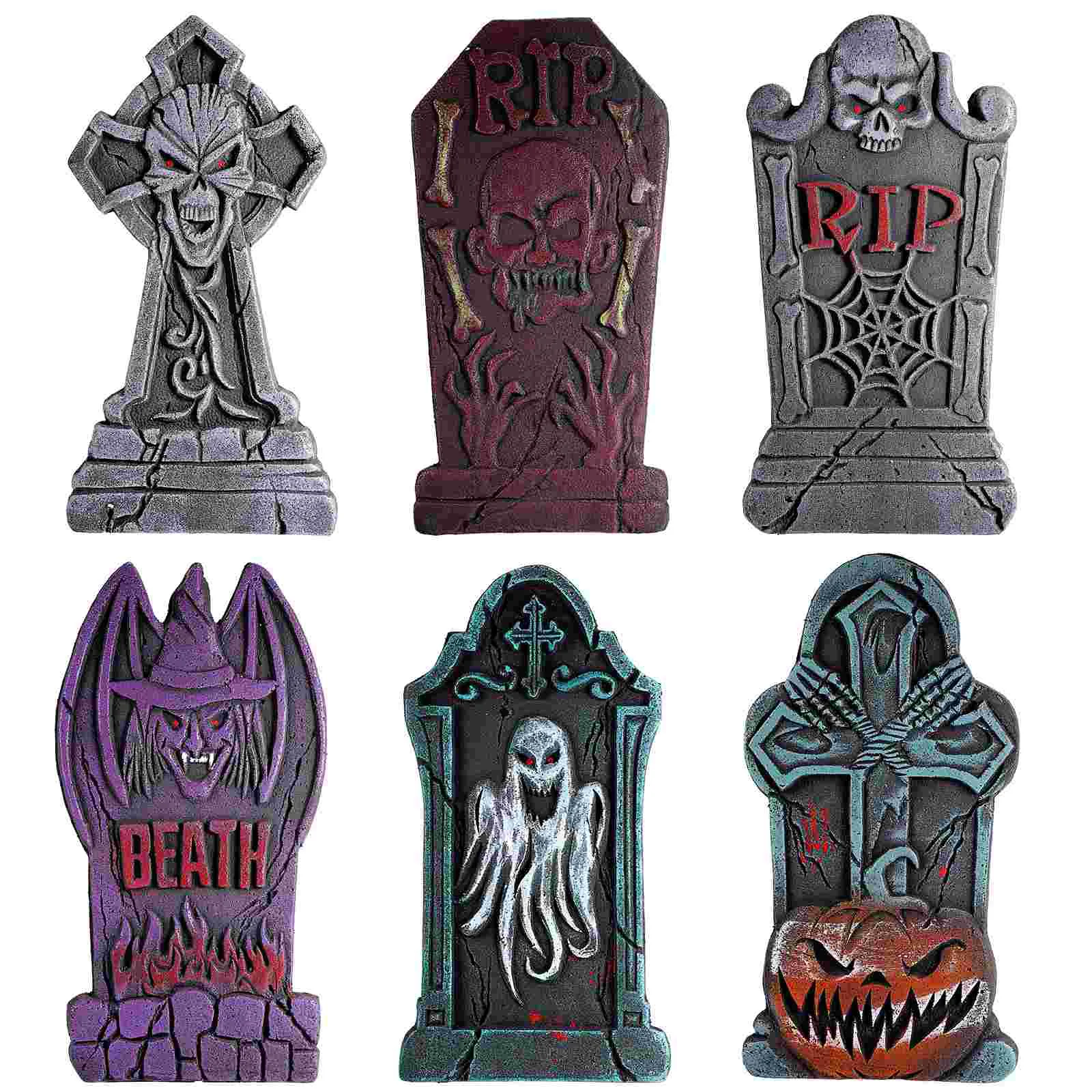 

Spooky Tombstones, 6 RIP Graveyard Tombstones Graveyard Tombstone|31x10 3x2CM
