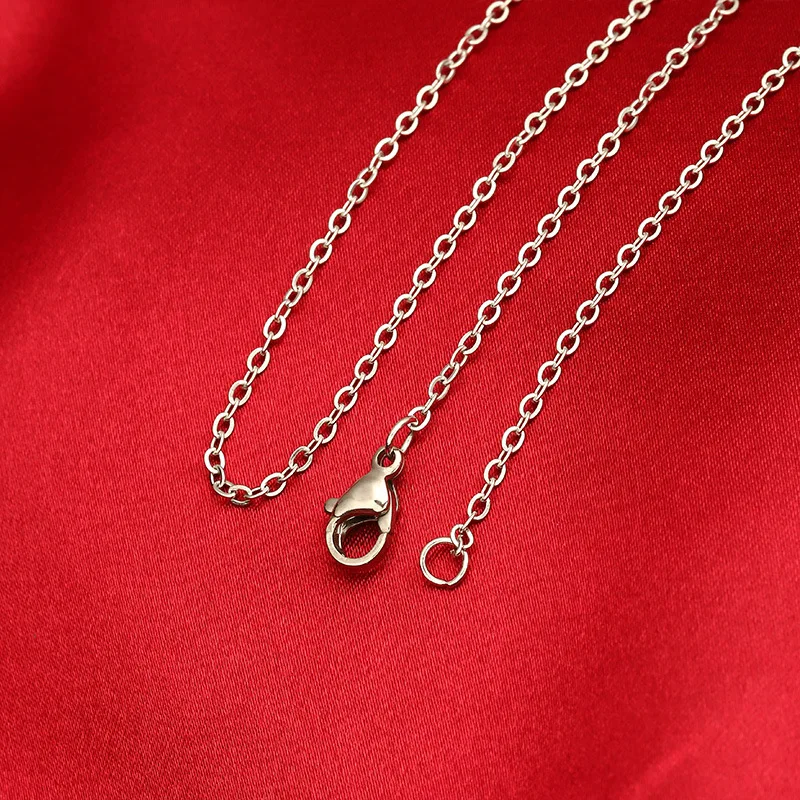 

Necklace Female Lady Silver Plated Platinum Necklace O-Shaped Chain Live Delivery Jewelry Wholesale Women'S Thin Chain