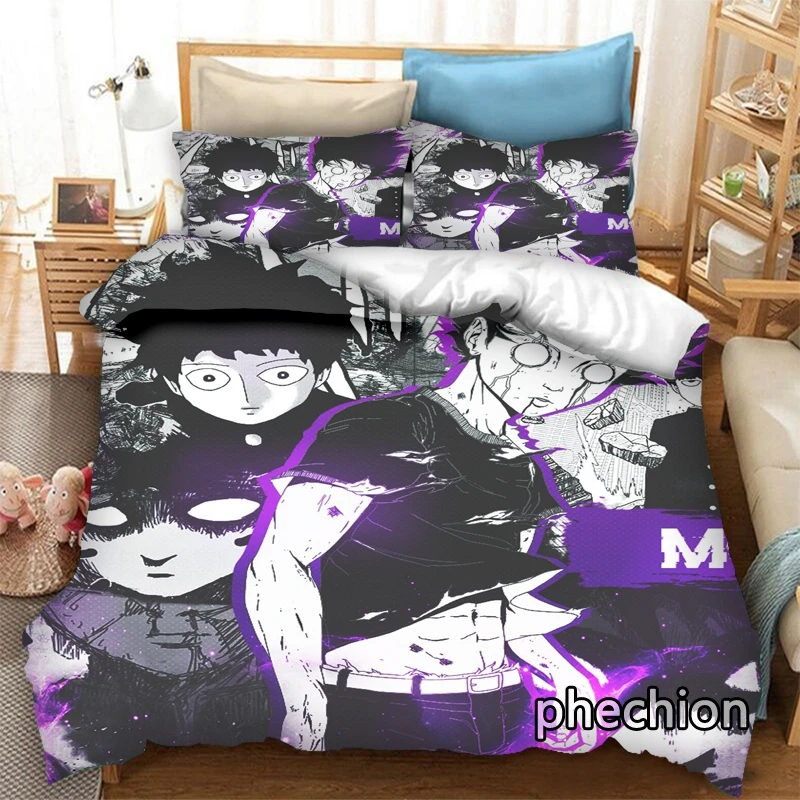 

phechion Anime Mob Psycho 100 3D Print Bedding Set Duvet Covers Pillowcases One Piece Comforter Bedding Sets Bedclothes Bed K378