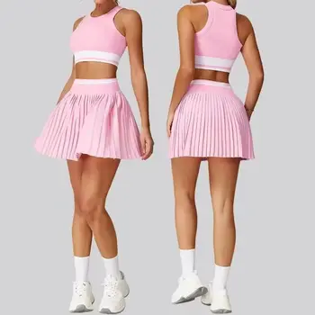 Yoga Outfits 2PCS Gym Set Women Tracksuit Yoga Bra Workout Short Sleeves High Waist Shorts Sports Set Fitness Clothes Sportswear