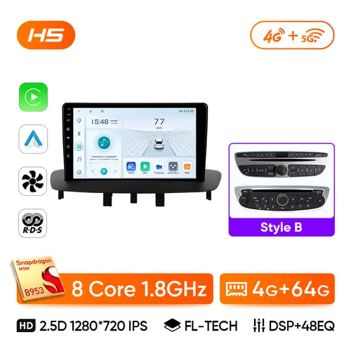 Ainavi Car Radio Multimedia Play For Renault Megane 3 Fluence Samsung SM3 2008-2014 Android13 Wireless Carplay Stereo DSP 48EQ - Image 18