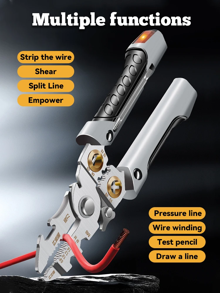 21 IN 1 Multi-Functional Wire Stripper Scissors Electricity Wire Stripper Pliers Cutting Cable With Electrical Measuring Pliers