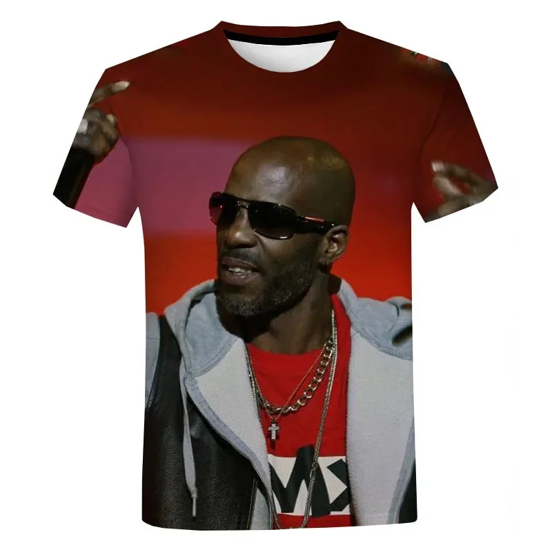 

3D Printing T-Shirt Rapper DMX Men's Clothing Casual Round Neck Short Sleeve Unisex Fashion Hip Hop Tops Tshirt Tees Tops