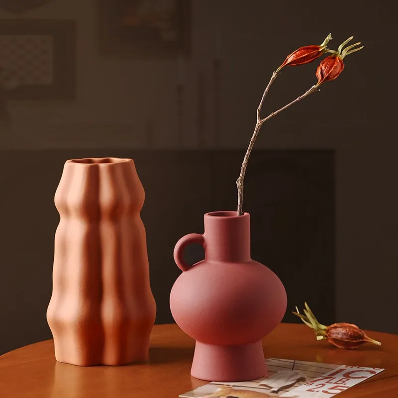 Circular Hollow Vase, Ceramic Donuts Flower Pot, Abstract Home Decoration Accessories, Interior Office Desktop Decor, Gift 4