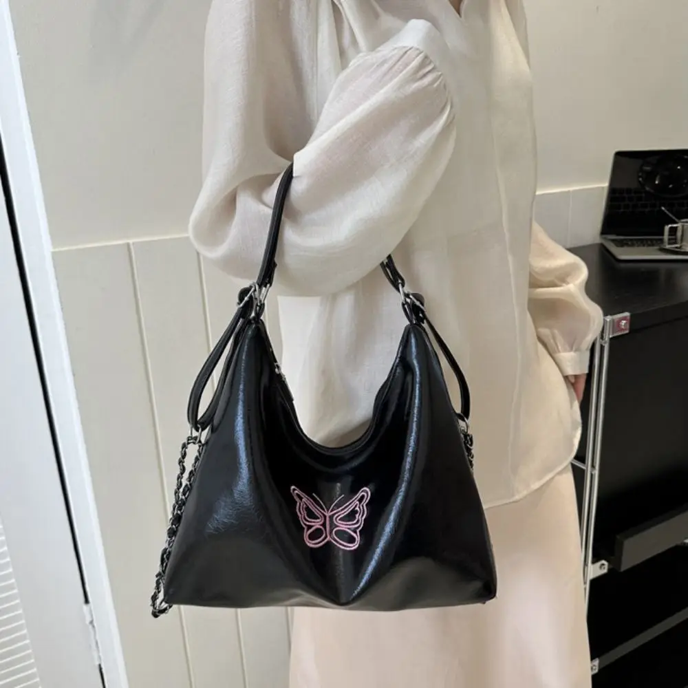 

Creative Butterfly PU Leather Tote Bag Multi Functional Chain Dual Purpose Bag Handbag All-match PU Leather Backpack Outdoor