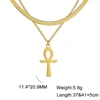 Lucktune collier pharaon égyptien ankh pendentif ankh croce egiziana collier acier inoxydable Ankh croix amulette égyptienne collier en acier inoxydable clé de la vie symbole Crucifix pendentif collier femmes
