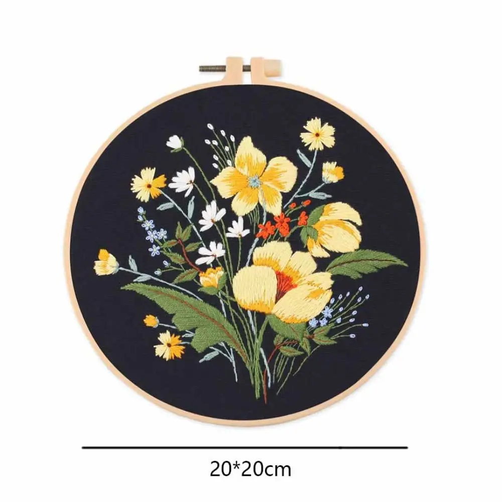 Flower DIY Embroidery Kits 3D Flower Landscape Embroidery Stitching Kits Hoop Art Needlework embroidery kits