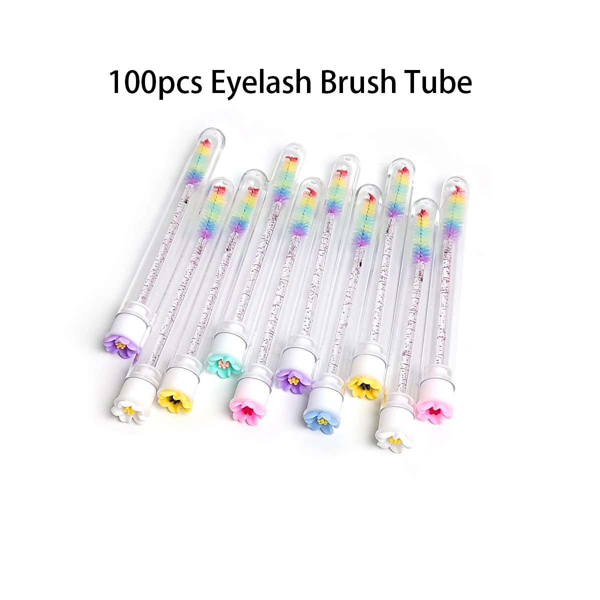 

100pcs Eyelash Brush Tube Reusable Mascara Wands Tube Brush Dust-proof Cleaner Storage Tubes Mascara Wands Eyebrow Brush Makeup