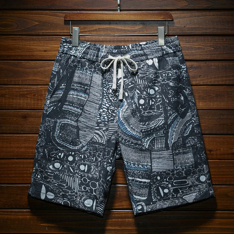 Fashionable Men's Beach Shorts Summer Fashionable Printed Sports Loose Stretch Cool Breathable All-Match Casual Outdoor Shorts