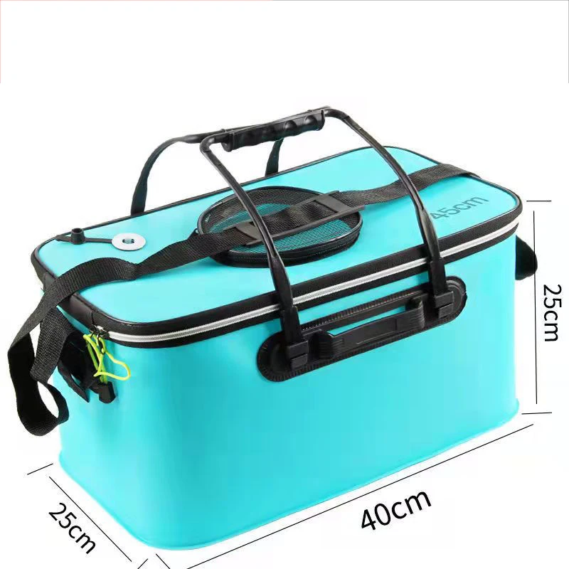 Fishing Bucket,Foldable Fish Bucket, Multi-Functional EVA Fishing Bag for  Outdoor, Live Fish Lures Bucket and Fish Protection