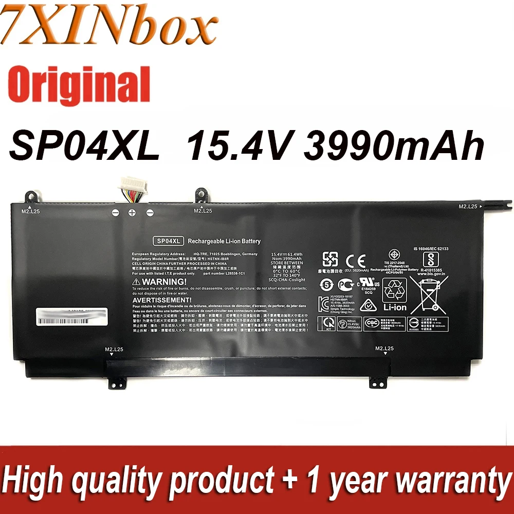 Bateria do Portátil para hp Spectre Chromebook X360 Convertible 13-ap Series 7xinbox 15.4v 61.4wh Sp04xl Hstnn-ob1b Hstnn-db7x