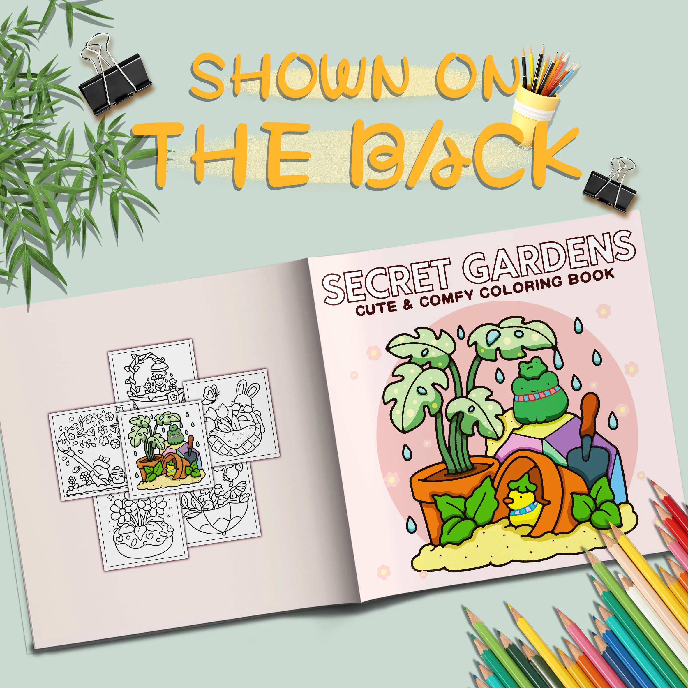 24Pcs Secret Garden Coloring Book - 20x20cm Picture Book with Soothing Nature-Inspired Colors 3