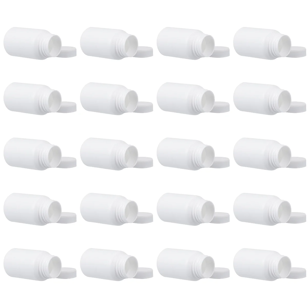 

Empty Bottle Plastic Medicine Bottle 20Pcs Portable Tablet Container Case Reagent Bottle Caps Capsules Storage