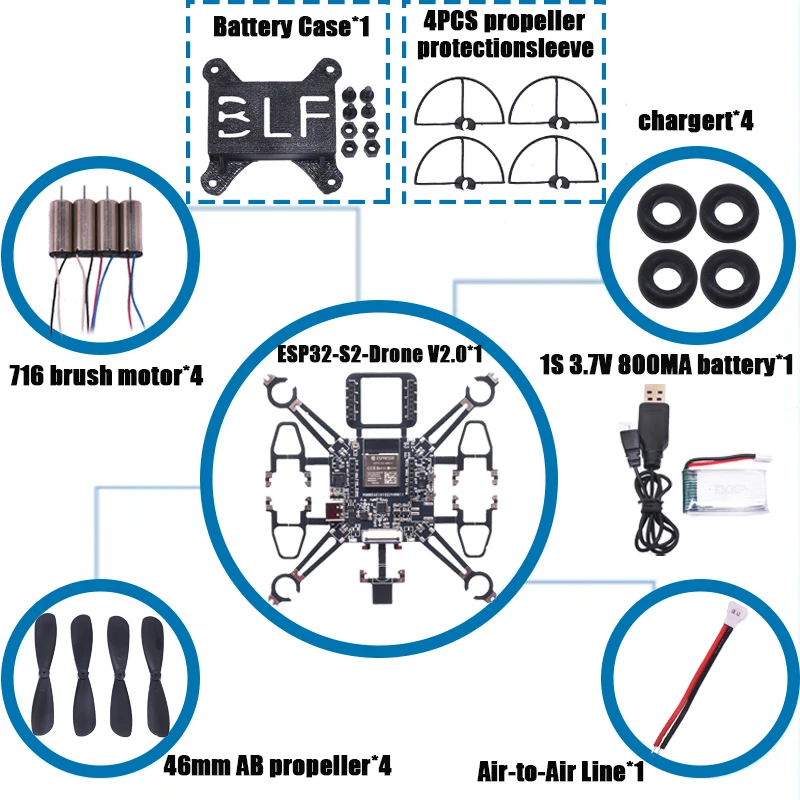 Happy ESP32-Drone V2.0 Controllo di volo Open Source Quadcopter ESP-Drone Modello di drone Wifi Telecomando Crazyflie - Image 5