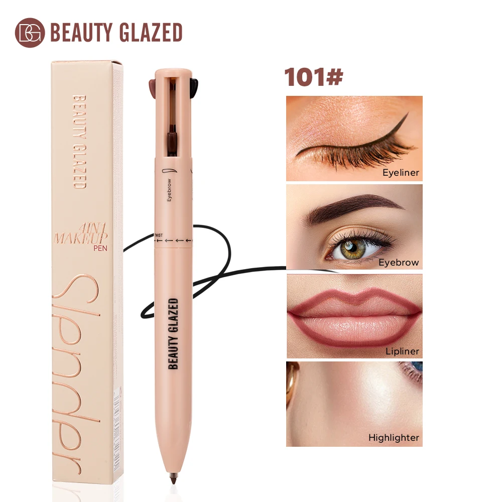 Beauty Glazed 4-in-1 Multifunctional Makeup Pen - Eyebrow, Eyeliner, Lip Liner, Highlighter with Matte Finish