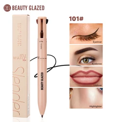 Beauty Glazed 4-in-1 Multifunctional Makeup Pen - Eyebrow, Eyeliner, Lip Liner, Highlighter with Matte Finish (101)