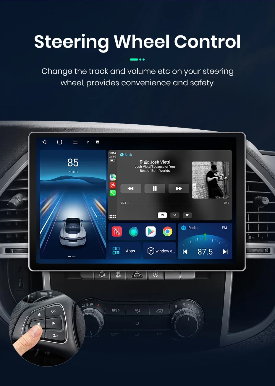 Junsun x7 series 13.1 “drahtloses Carplay Android Auto Autoradio für Mercedes Benz Vito W447 2014-2018 Multimedia Autoradio – Detail 22