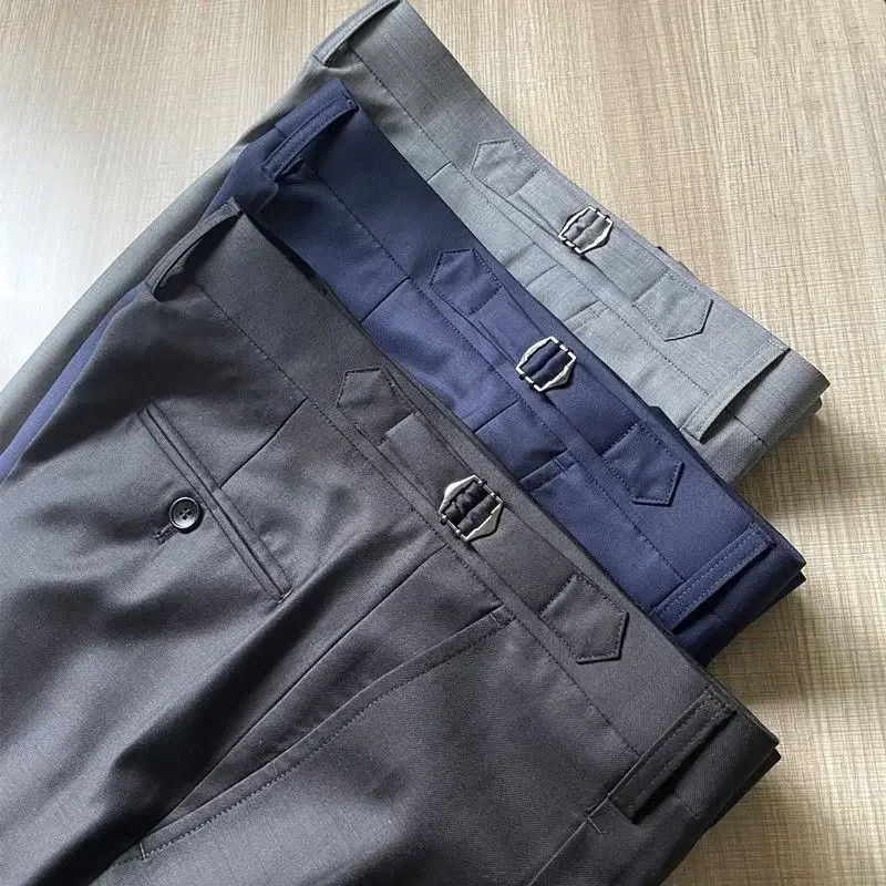 Men Spring Autumn Fashion Slim Fit Formal Office Trousers Mens Business Casual Pants Male Solid Color Suit Pants Business Pants Suit Pants Men Pants