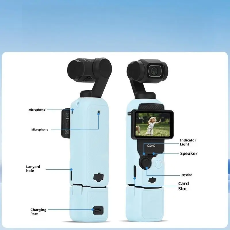 1 Set Anti-Scratch Handle Soft Sleeve Skin Lens Cap Silicone Cover For DJI Pocket 3 Protective Case DIY Accessories