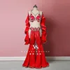 customized belly dance performance costume pants flared pants floating sleeves set new Oriental dance golden age set