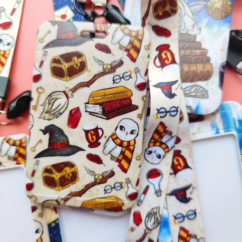 멋진 애니메이션 남자 ID 카드 홀더 매는 밧줄 키 체인 넥 스트랩 ID 배지 홀더 열쇠 고리 개폐식 클립 YOYO 액세서리