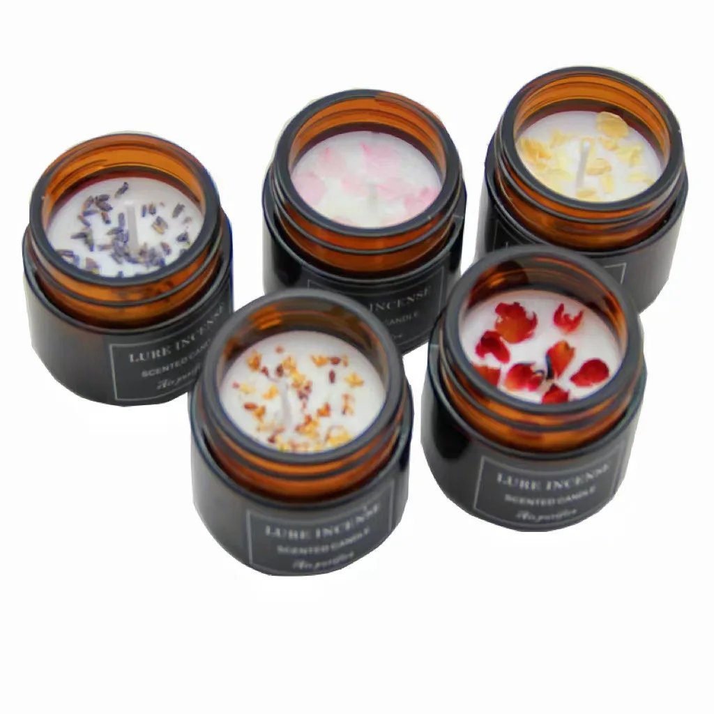 

2PCS Candle Fragrance Dry Flower Fragrance Candle Soybean Smokeless Festival Gift Scented Creative Home Fragrance Candle