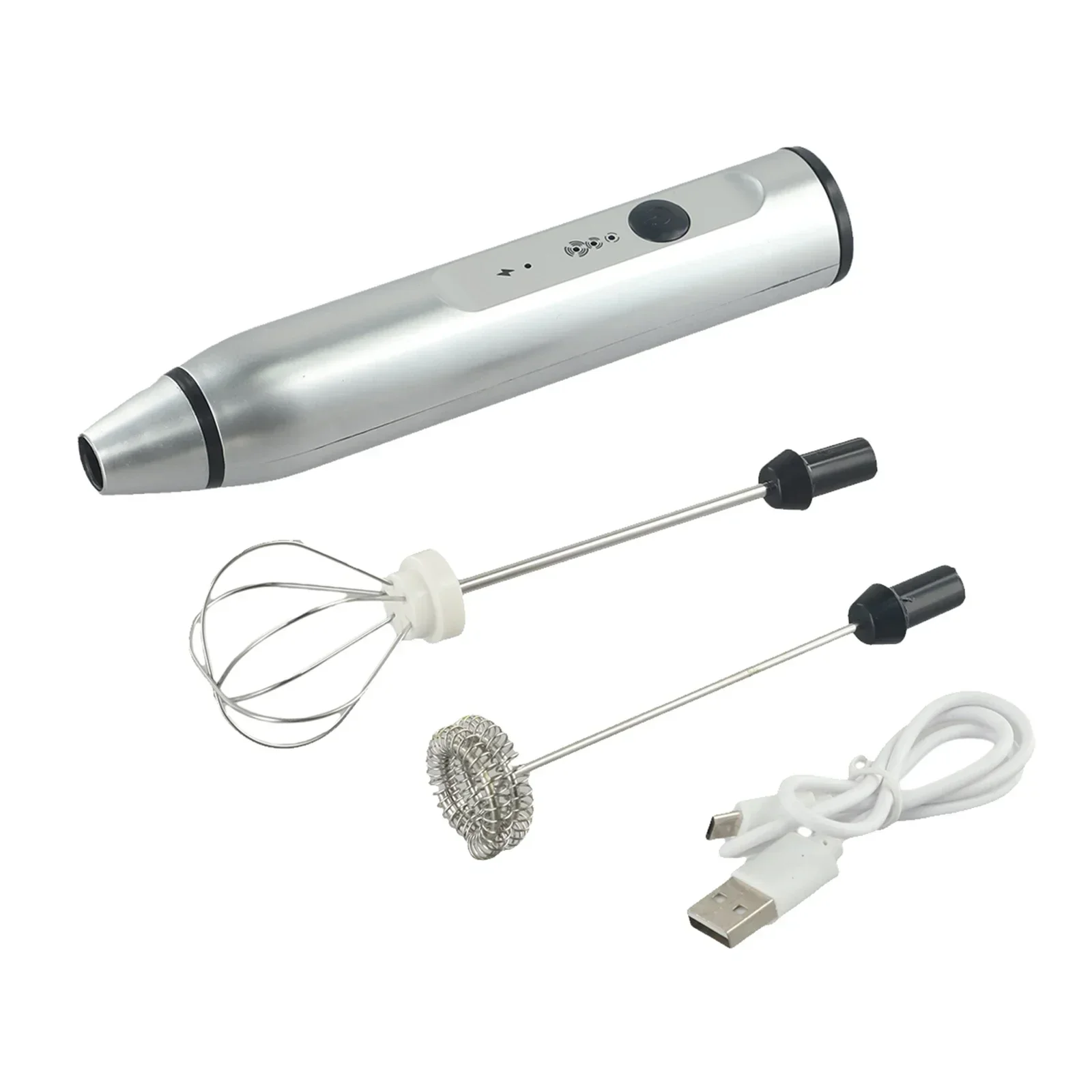 Rechargeable Handheld Milk Frother with Whisk Atta...