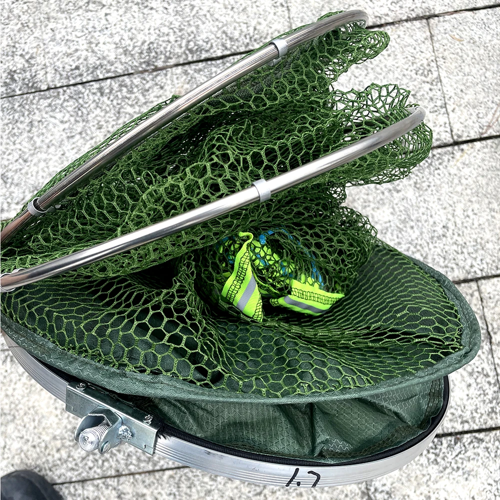 Fishing Landing Net 50kg Load Stainless Steel Collapsible Fish Basket Dip Nets for Keeping Fish Alive in Water Large Storage Fyke Nets,fishing landing net,fishing net