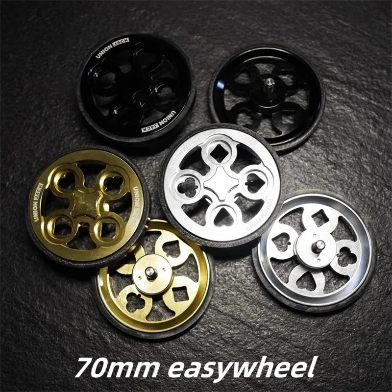 

Unionjack 2024 new easywheel for brompton 70mm easy wheel Ultra-light 7075 aluminum alloy