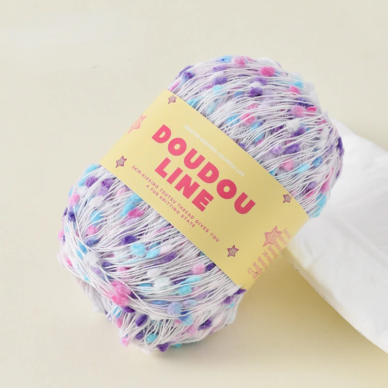 50g Ping Pong Yarn Colored Bean Thread, DIY Knitted Gloves,Hats,Scarves, Crochet Thread, Soft Knitting Wool Yarn, Christmas Gift 4