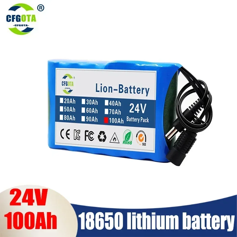 

New 100% original 24V 6S1P 100000mah battery lithium ion battery pack capacity DC 12.6 v 100Ah CCTV cam Monitor