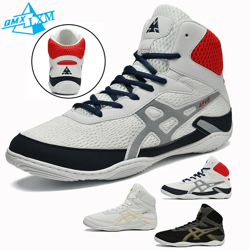 LiXingMing Boxing Shoes Men Women High Top Professional Wrestling Shoes Light Weight Boxing Training Fighting Contest Sneakers