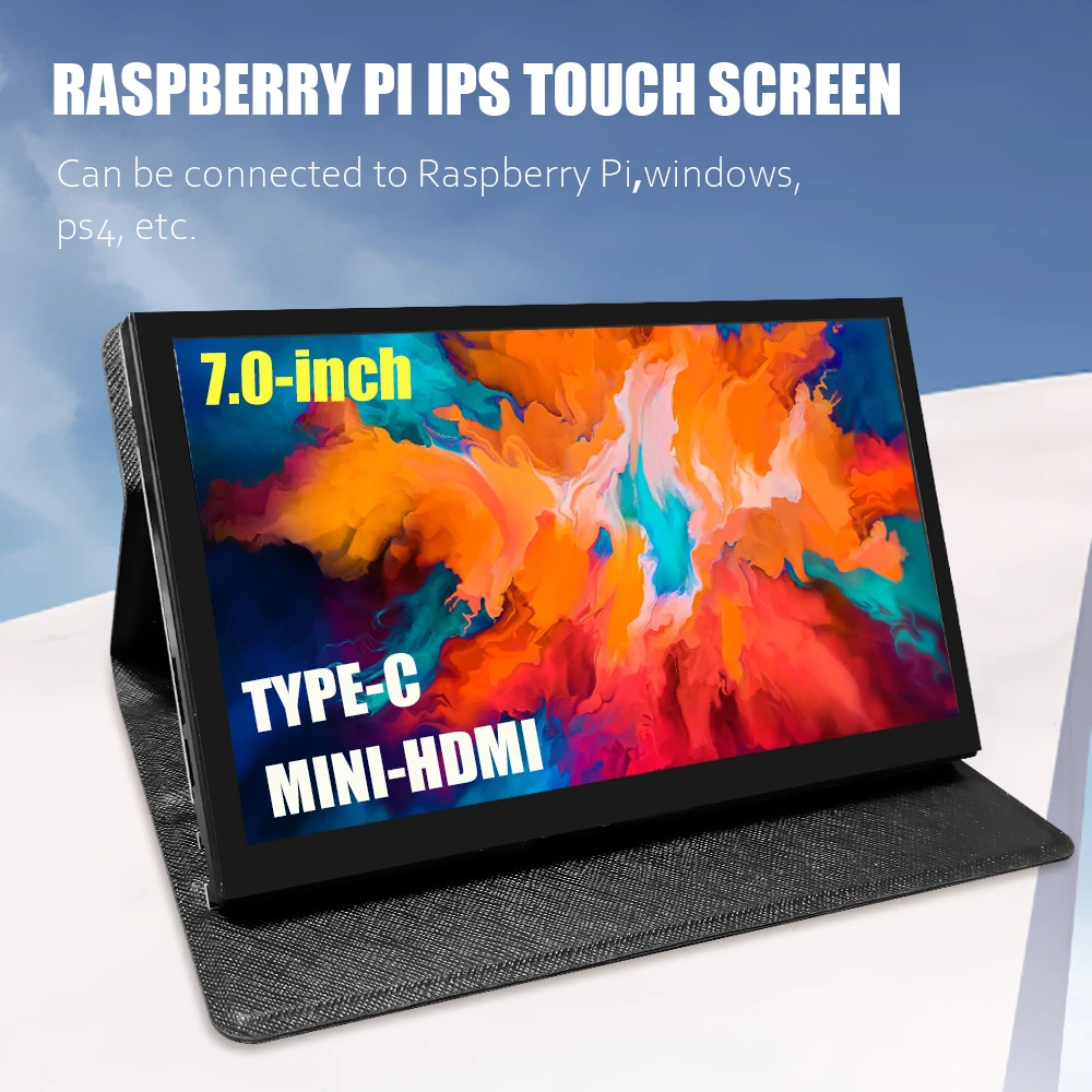 Monitor Portátil com Estojo Módulo Portátil com Capacitância Painel de Toque tipo c Monitor Compatível com Hdmi Polegadas
