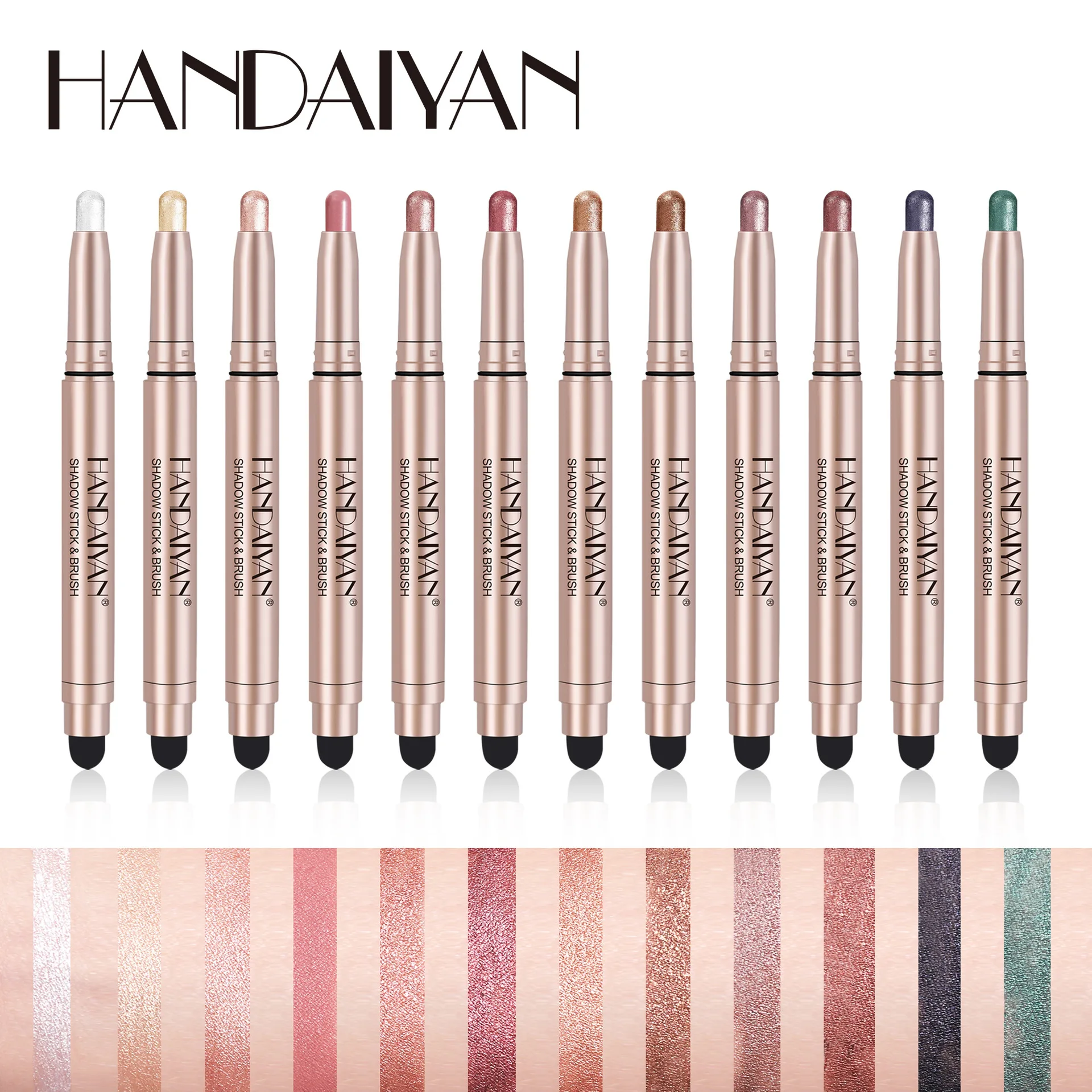 Eyeshadow stick Eyeshadow pen Matte eyeshadow Eyeshadow pencil Double-head Eyeshadow Stick Diamond Shimmer Highlighter Pencil Pearl Pigment Long Lasting Cream Eye Shadow Matte Brush Pen