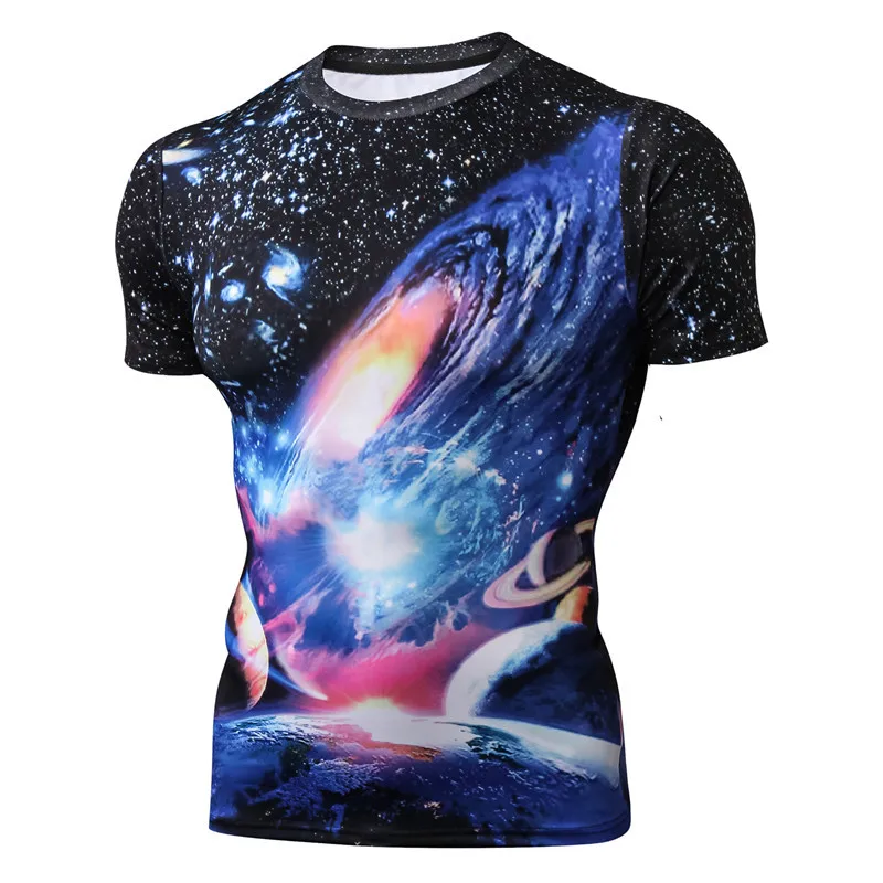 

2023 Summer Cool Men's Round Neck T-shirt 3D Cosmic Print Men's Street T-shirt Extra Large Top Clothing 6xL