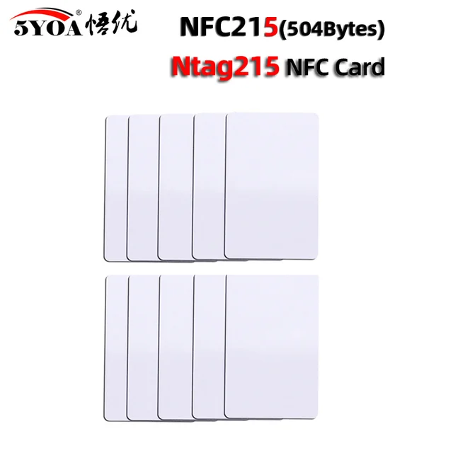 5YOA 100/200pcs NTAG215 NFC Card Tag Can Written by Tagmo Works with Switch Available for All NFC Mobile Phone 5