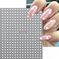 8pc 3D Mixed Color Heart Nail Stickers Valentines' Day Sweet Red Pink Love Selfadhesive Nail Decoration Decals Manicure Supplies 4