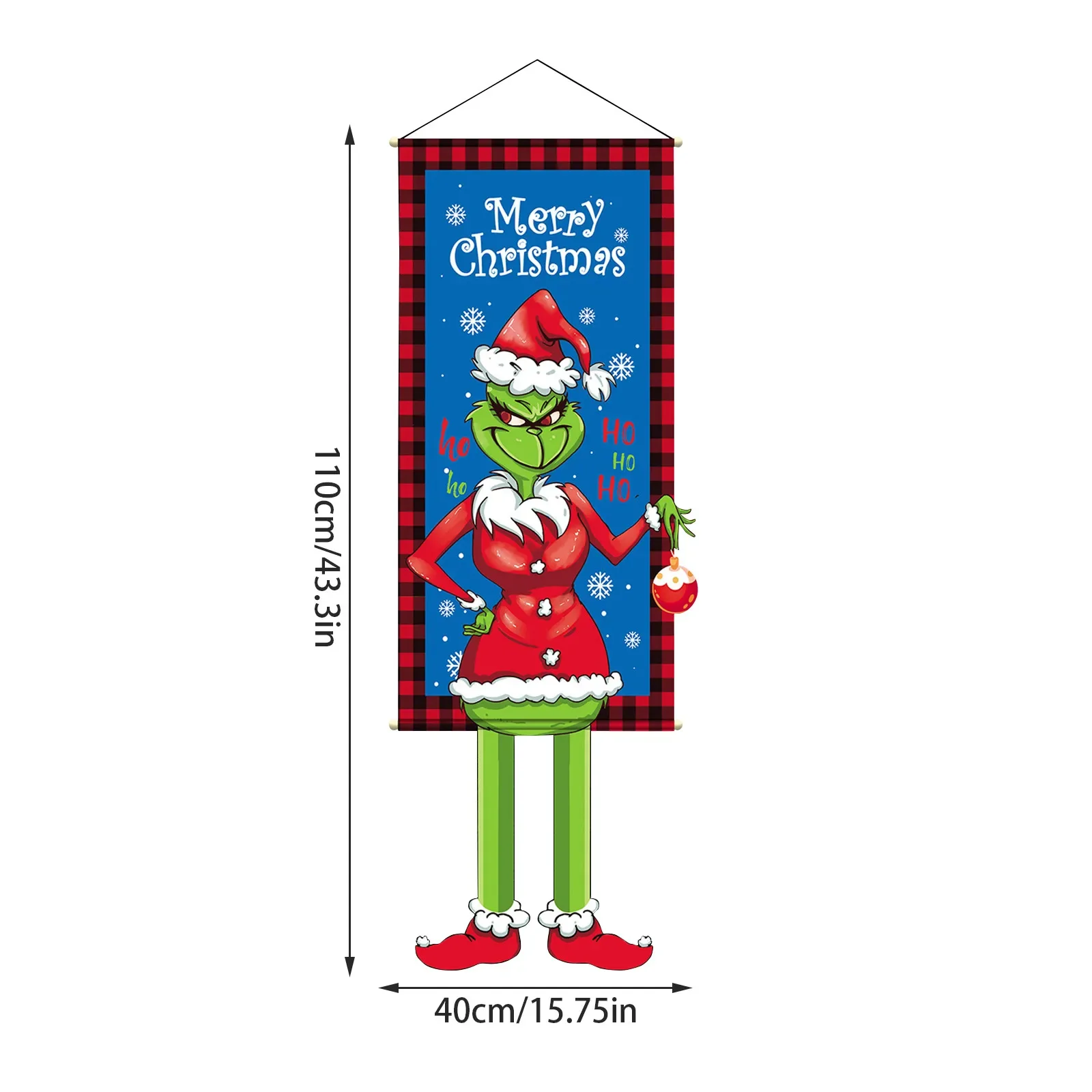 Fabric Christmas Hanging Flag Outdoor Home Decor