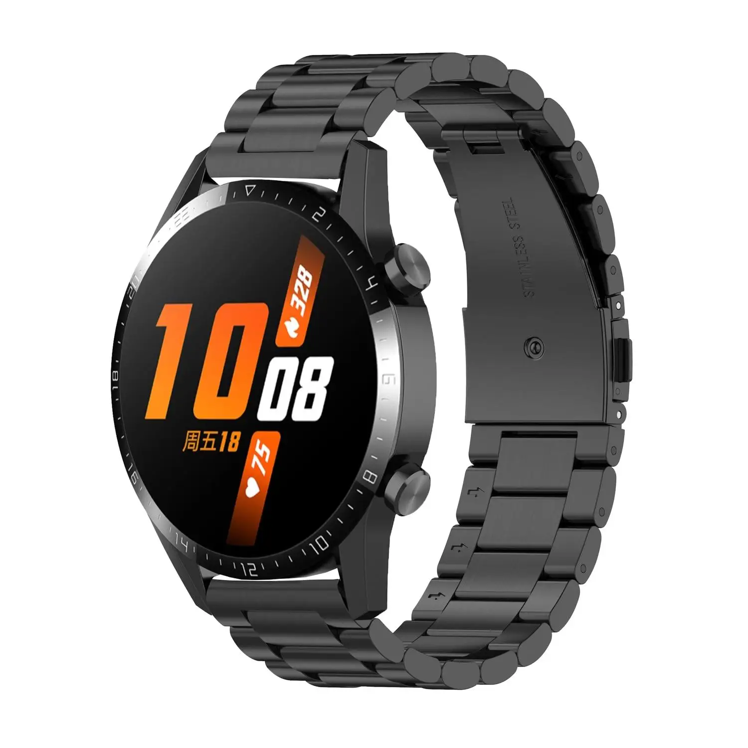 

Polished Stainless Steel Strap，for Suunto 7 Smart Watch Band，Silver/Black/Rose Gold，double folding buckle，Watch Accessories