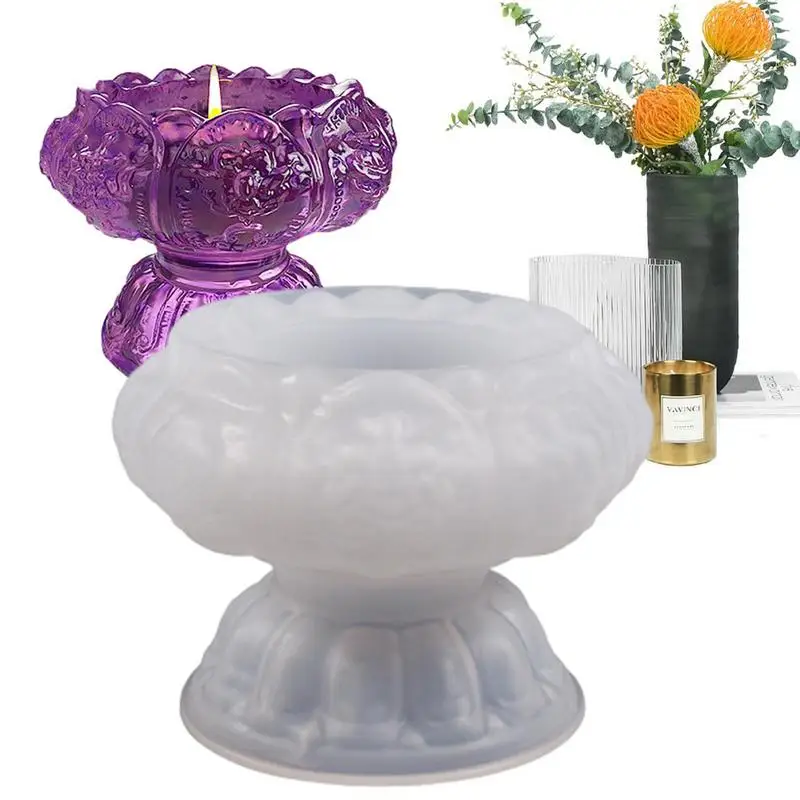

Lotus Candle Holder Molds Silicone Casting Epoxy Resin Molds For Candle Making Geometric Soap Mould DIY Candle Holder Resin Tea