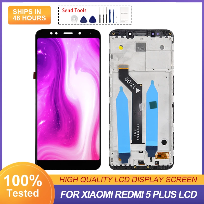 Écran LCD Noir Pour Xiaomi Redmi 5 Plus (MEG7, MEI7) - Neuf