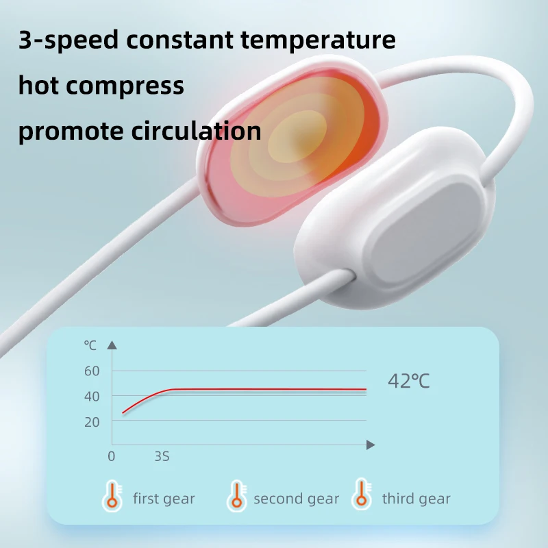 Neck Massager Necklace Pulse Hot Compress Massager Relieve Pain Intelligent Pendant