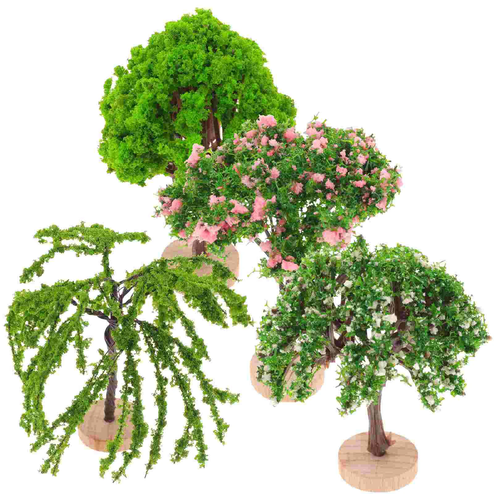 

4 Pcs Accessories Simulated Artificial Plants Models Office Desk Plant Plastic Green Scenery Landscape