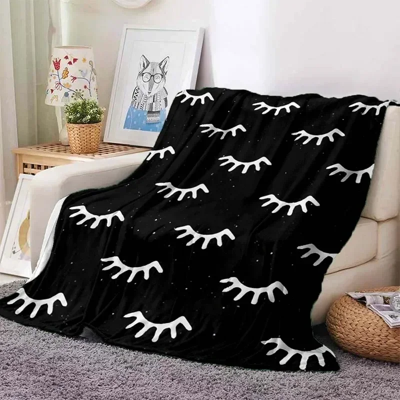 Digital Printed Eyelash Velvet Soft Plush Blanket Flannel Blanket Home Living Room Bedroom Bed Sofa Lunch Break Picnic Blanket 5